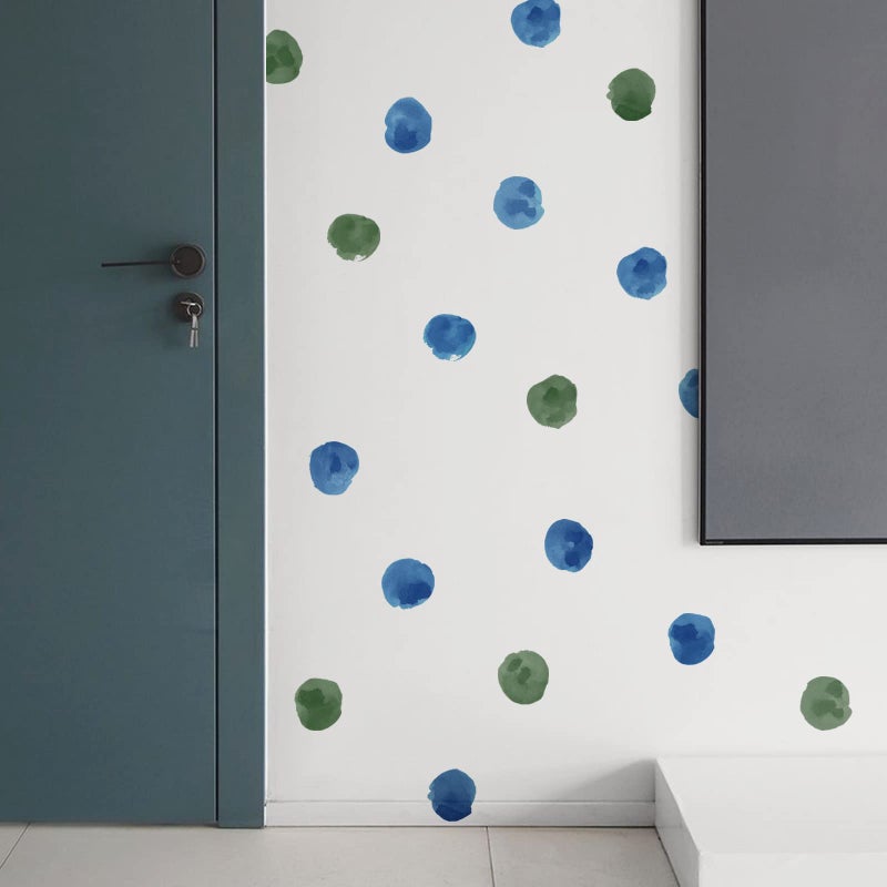 ROFARSO 120 Decals 2.2'' Blackish Green Watercolor Polka Dots Wall Decals Stickers DIY Removable Peel & Stick Wall Art Decorations Home Decor for Nursery Bedroom Living Room Playing Room - Image 3